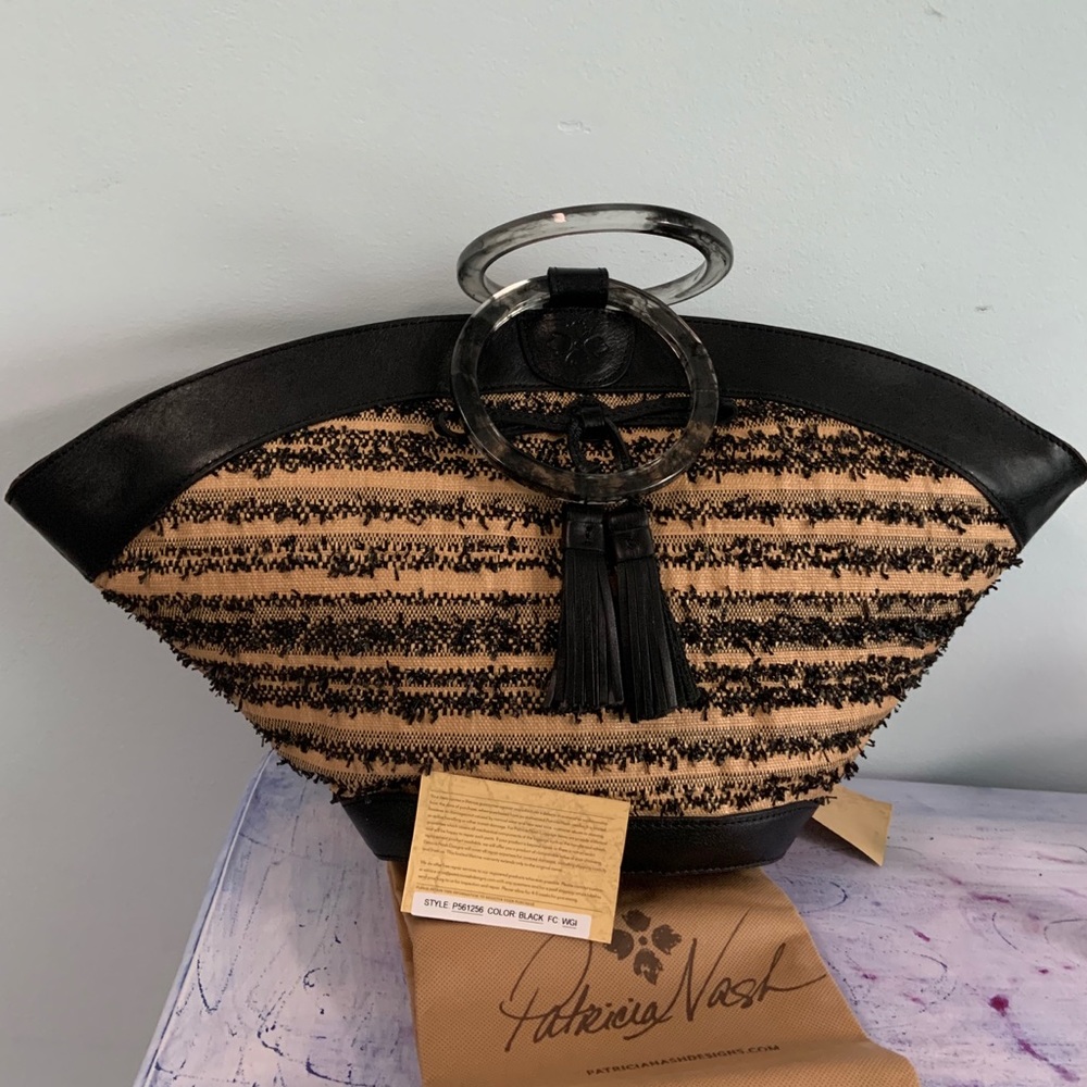 Patricia Nash Ebbe Woven Straw Handbag